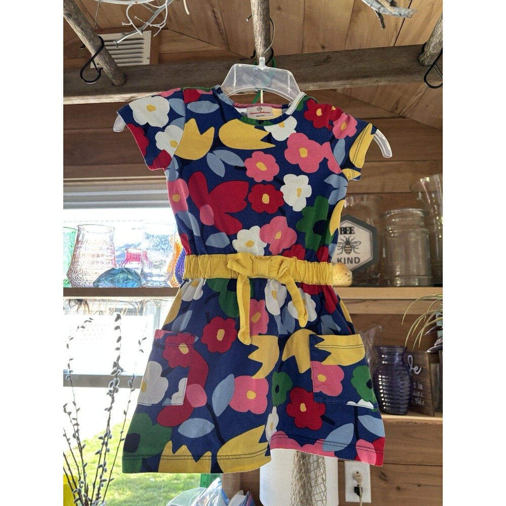 Girls Hanna Andersson Floral Organic Cotton Dress 100cm Spring Summer